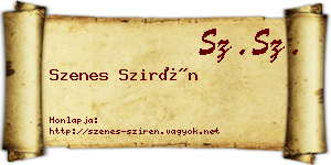 Szenes Szirén névjegykártya